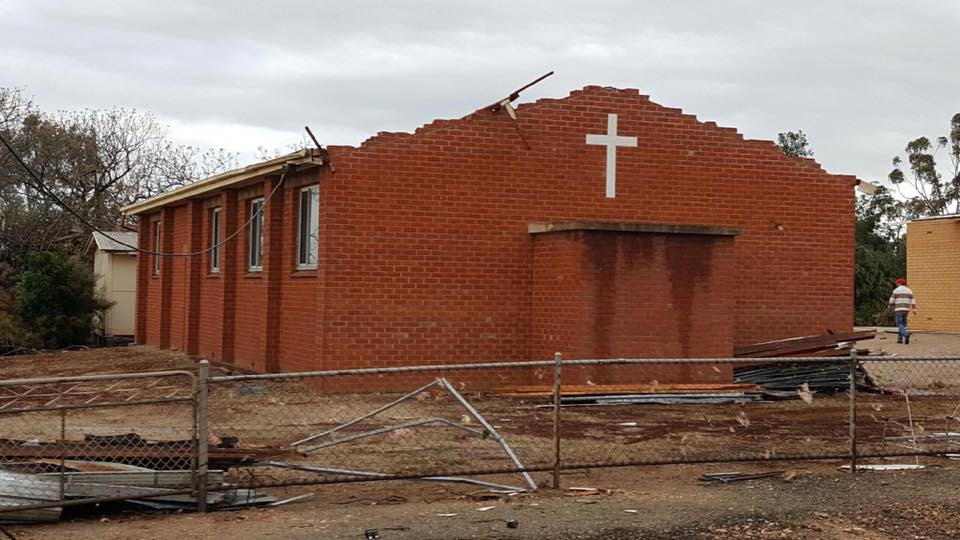 Significant damage to the Blyth Church. Image Credit: Michelle Morris