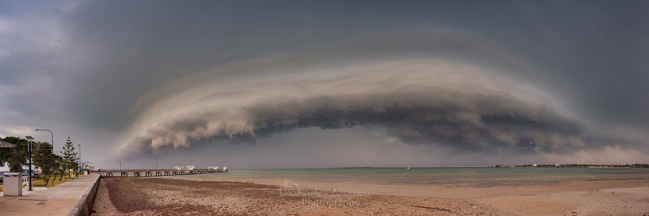 Shelf cloud hitting Woody Point via Charles Niatou