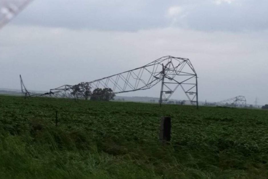 Transmission tower downed in Melrose via James Lang