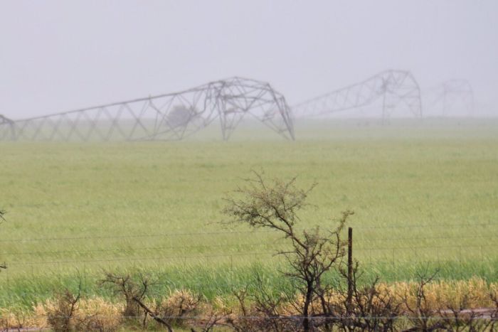 Multiple transmission towers downed near Melrose via Tom Tom Fedorowytsch