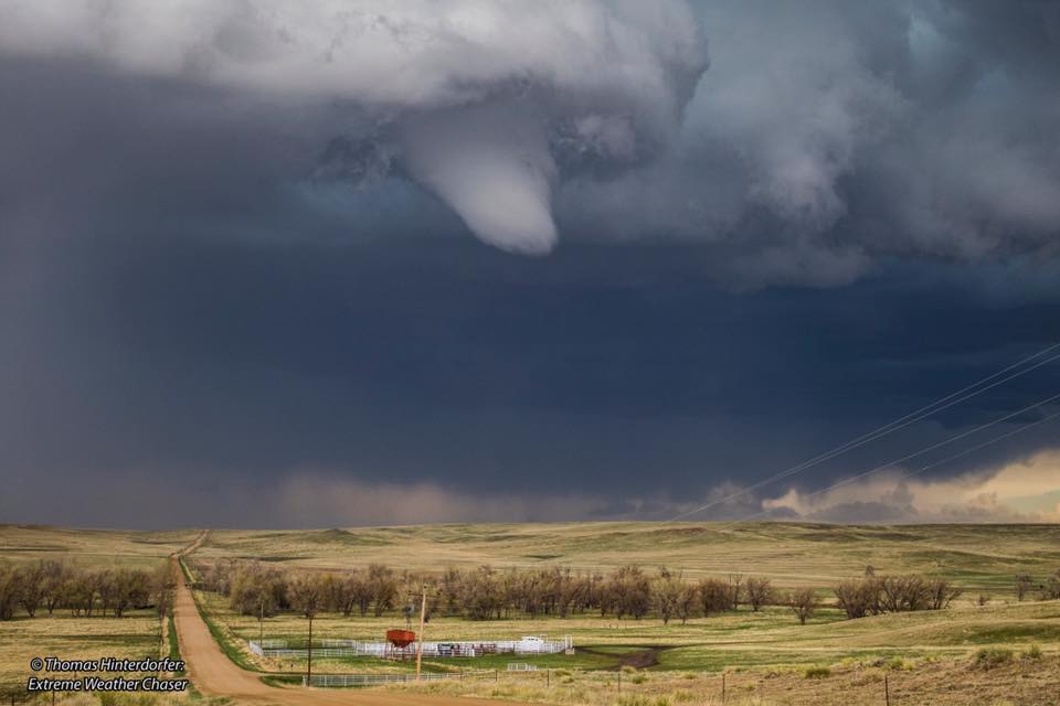 White cone funnel (brief Tornado) North of Simla, Colorado (May 8th)