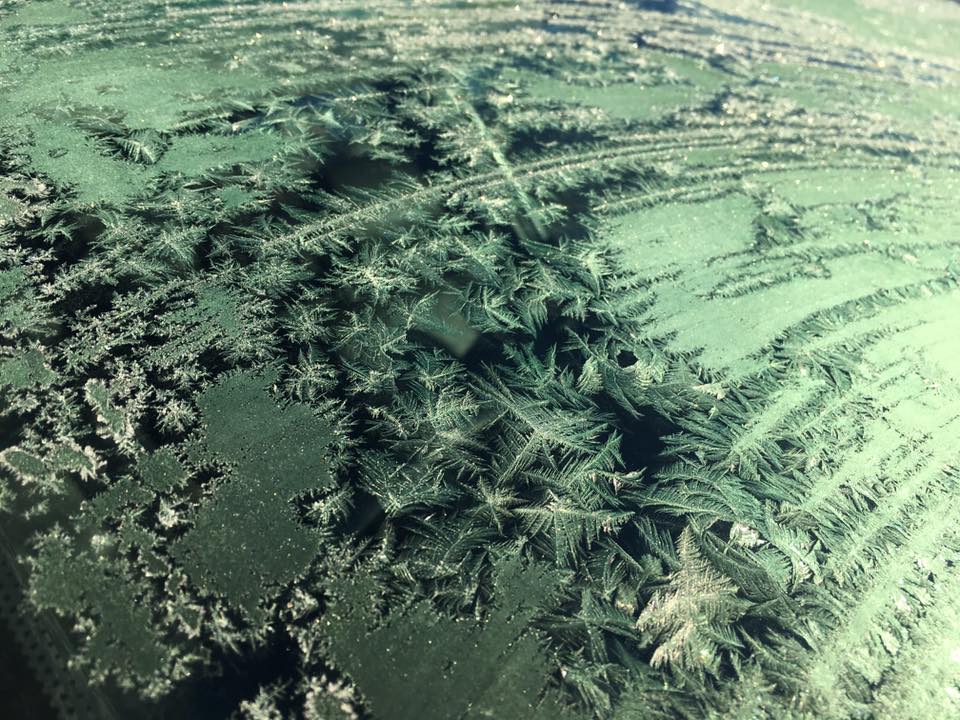 Cool frozen display on the roof of a car in Bathurst, NSW via Miranda Ross