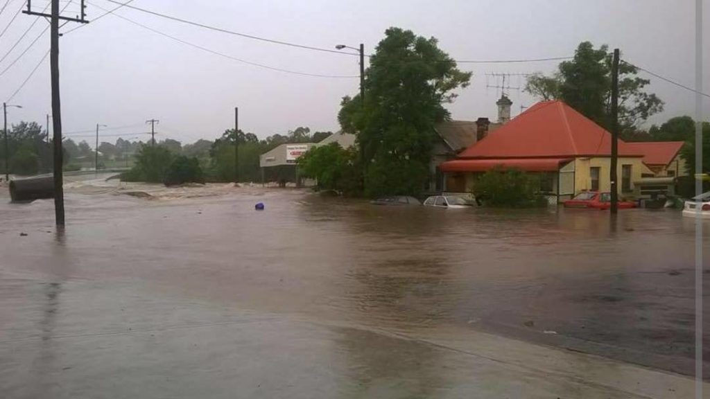 Severe flooding through Dungog, NSW during the 2015 East Coast Low