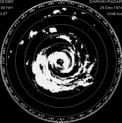 Cyclone Tracy on Darwin radar via BOM