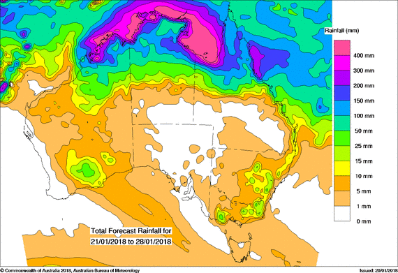 BOM 8 day rainfall