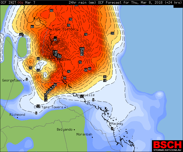 OCF Forecast Rainfall for Thursday via BSCH