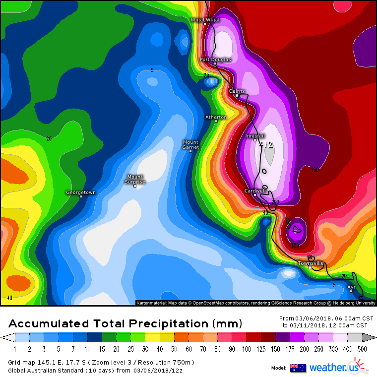 ACCESS 5 day rainfall via weather.us