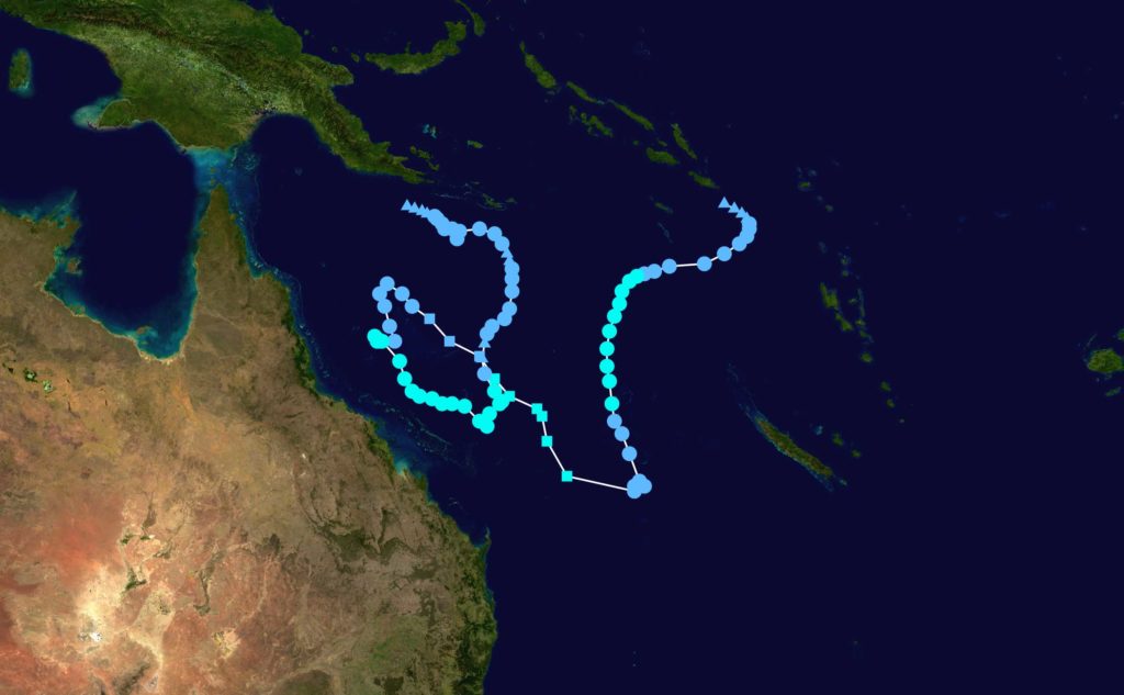 Tropical Cyclone Iris final track map via Wikipedia