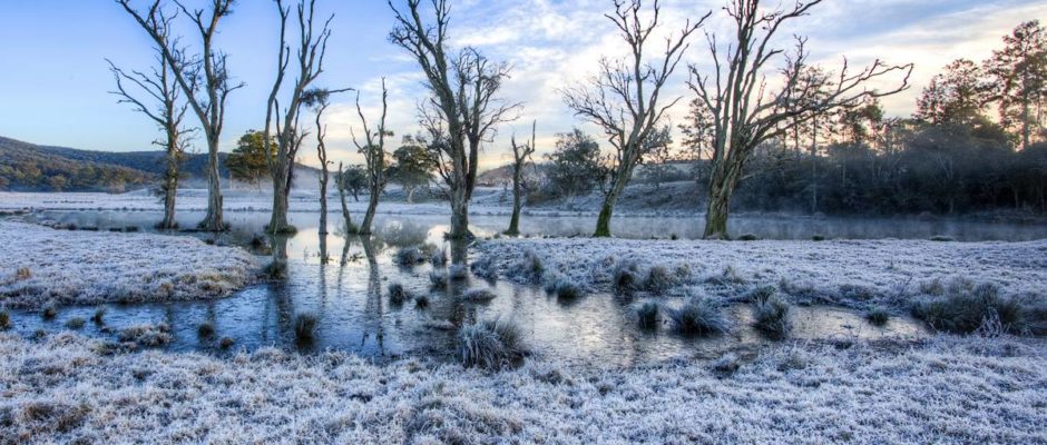 White frost over the Stoud Valley, Booral, NSW via Chris McFerran