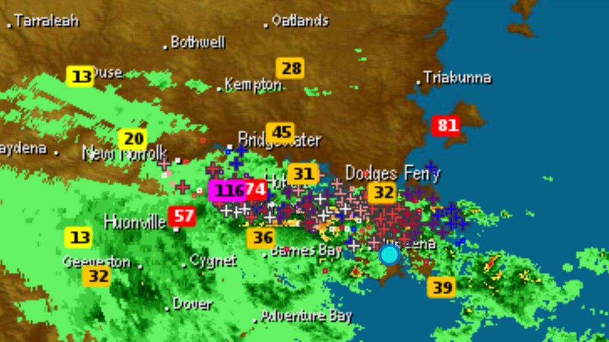Higgins Storm Chasing Record Shattering Rain hits Hobart overnight!