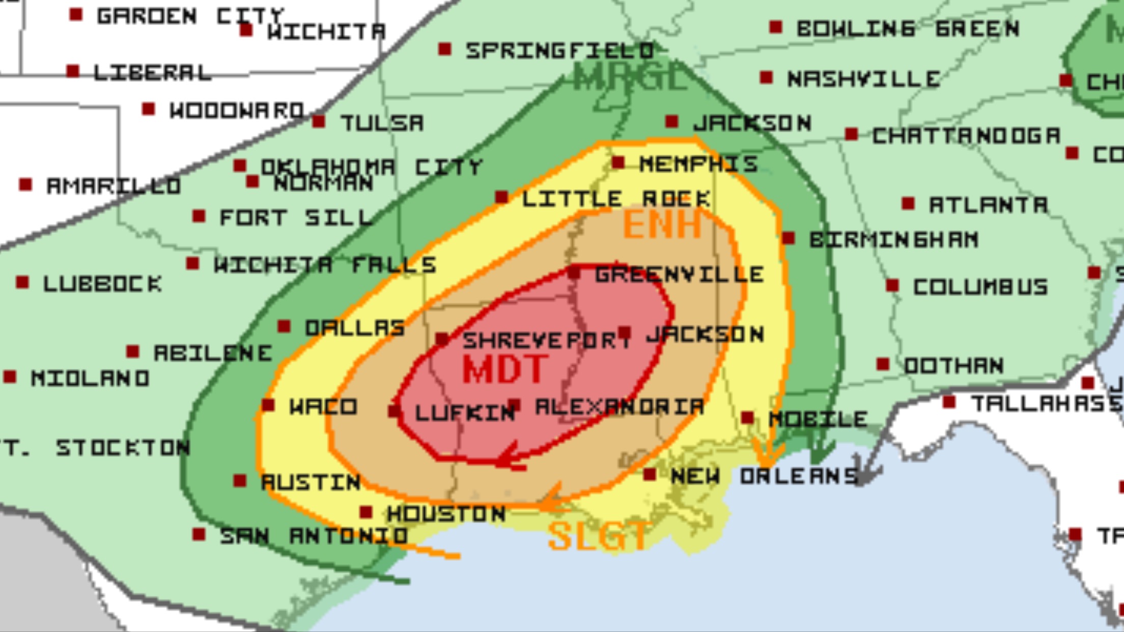 Tornado Outbreak Possible for Southern Central United States - Higgins Storm Chasing